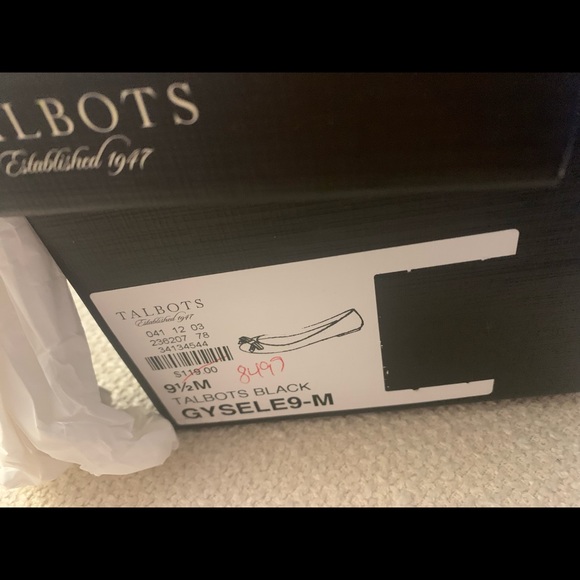 New Talbots Black Calf Hair Ballerina Slip On Flat Shoes SZ 9.5 - Picture 6 of 7